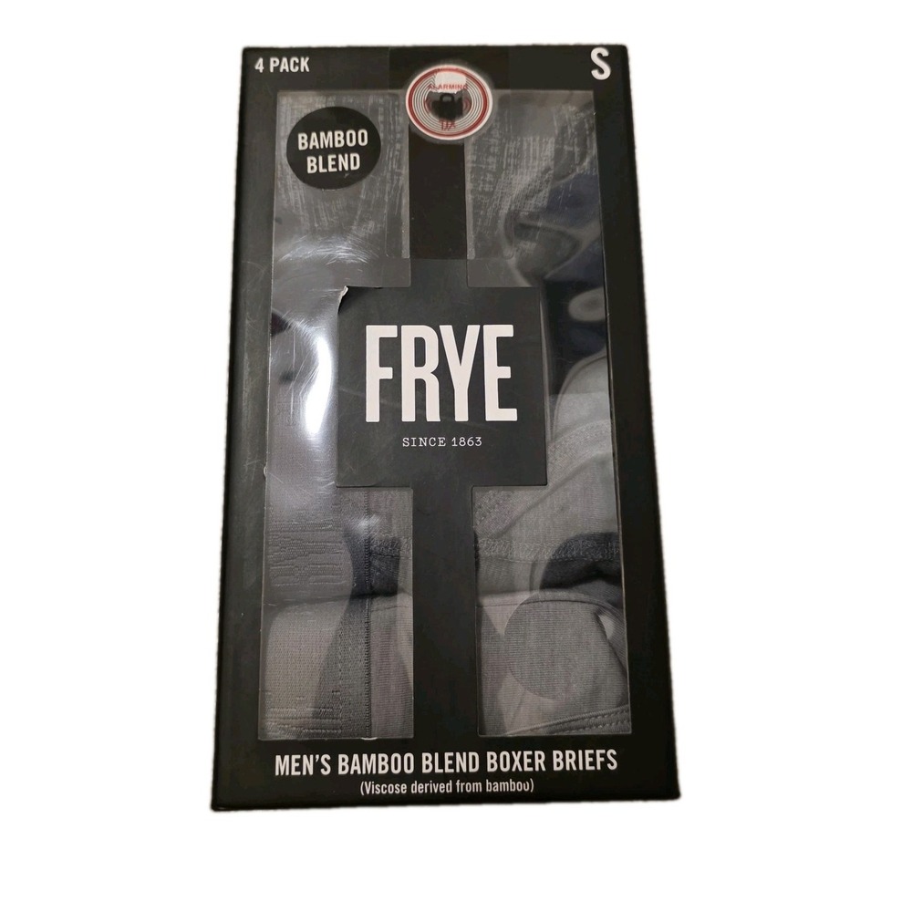 FRYE Bamboo Blend Boxer Briefs - 4 Pack - NWT - Small - Gray Shades & Black